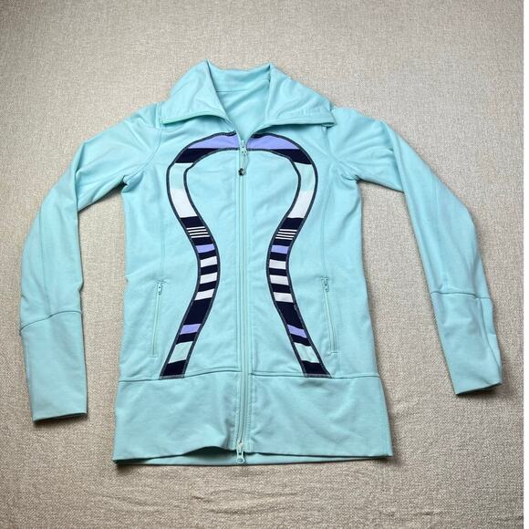 Lululemon Womens Size 6 Blue Activewear Long Sleeve Zip Front Jacket Athleisure - Picture 1 of 7